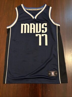 Luka Doncic Mavs #77 Blue Basketball Jersey